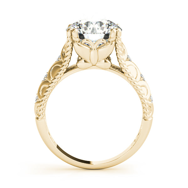 Double Prong Braided Shank Engagement Rings