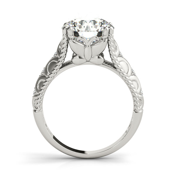 Double Prong Braided Shank Engagement Rings
