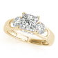 3-Stone Hidden Halo Engagement Ring