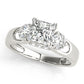 3-Stone Hidden Halo Engagement Ring