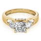 3-Stone Hidden Halo Engagement Ring