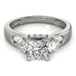 3-Stone Hidden Halo Engagement Ring
