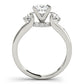 3-Stone Hidden Halo Engagement Ring