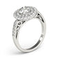 Single Row Double Halo Filigree Engagement Rings