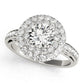 Single Row Double Halo Filigree Engagement Rings