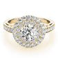 Single Row Double Halo Filigree Engagement Rings