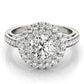 Single Row Double Halo Filigree Engagement Rings