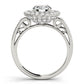 Single Row Double Halo Filigree Engagement Rings
