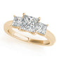 3-Stone Princess Cut Prong Set Engagement Ring
