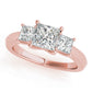 3-Stone Princess Cut Prong Set Engagement Ring