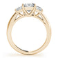 3-Stone Princess Cut Prong Set Engagement Ring