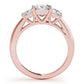 3-Stone Princess Cut Prong Set Engagement Ring
