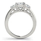 3-Stone Princess Cut Prong Set Engagement Ring