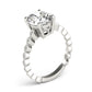 Marquise Shaped Milgrain Engagement Ring