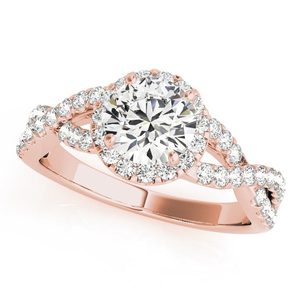 Infinity Twisted Halo Engagement Ring