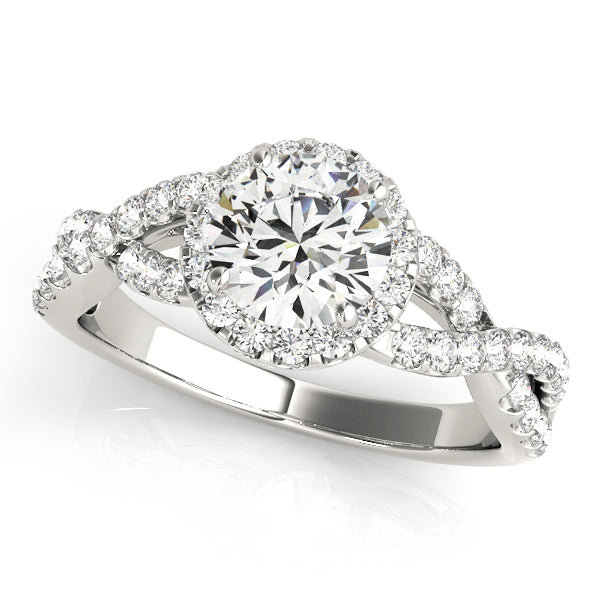 Infinity Twisted Halo Engagement Ring