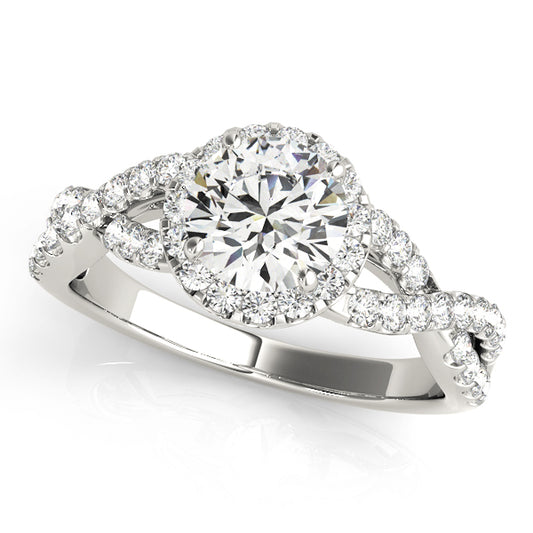 Infinity Twisted Halo Engagement Ring
