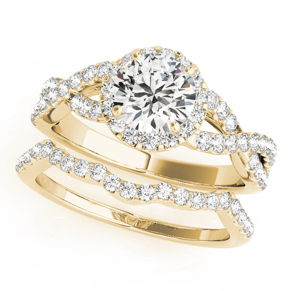Infinity Twisted Halo Engagement Ring