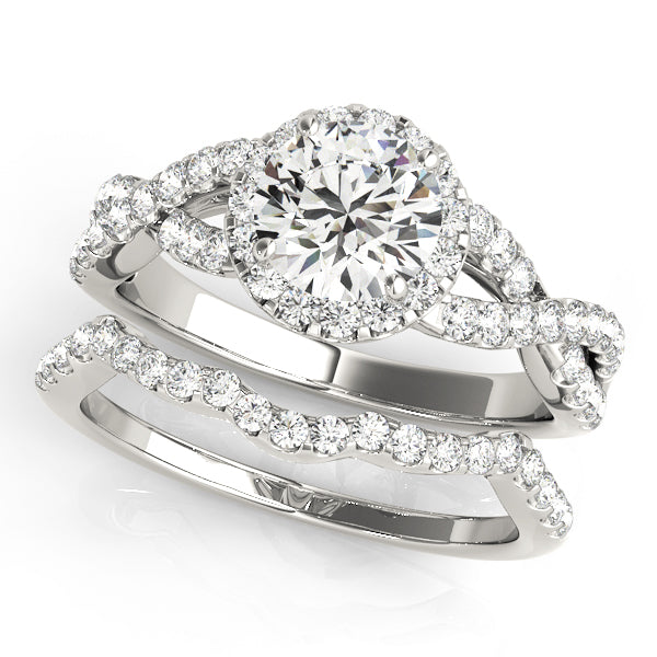 Infinity Twisted Halo Engagement Ring