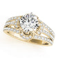 Multirow Floral Shape Engagement Ring