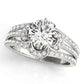 Multirow Floral Shape Engagement Ring