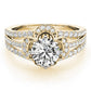 Multirow Floral Shape Engagement Ring
