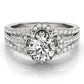 Multirow Floral Shape Engagement Ring