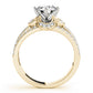Multirow Floral Shape Engagement Ring