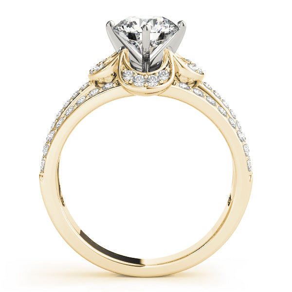 Multirow Floral Shape Engagement Ring