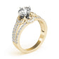Multirow Floral Shape Engagement Ring