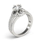 Multirow Floral Shape Engagement Ring