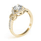 Twisted Shank Round Halo Milgrain Engagement Ring