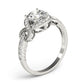 Twisted Shank Round Halo Milgrain Engagement Ring