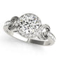 Twisted Shank Round Halo Milgrain Engagement Ring