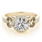 Twisted Shank Round Halo Milgrain Engagement Ring