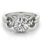 Twisted Shank Round Halo Milgrain Engagement Ring