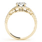 Twisted Shank Round Halo Milgrain Engagement Ring