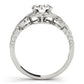 Twisted Shank Round Halo Milgrain Engagement Ring