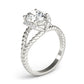 Braided Shank Halo Oval Cut Engagement Ring