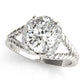 Braided Shank Halo Oval Cut Engagement Ring