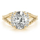 Braided Shank Halo Oval Cut Engagement Ring