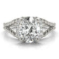 Braided Shank Halo Oval Cut Engagement Ring