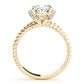 Braided Shank Halo Oval Cut Engagement Ring