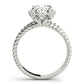 Braided Shank Halo Oval Cut Engagement Ring