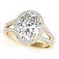 Oval Halo Split Shank Engagement Ring