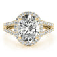 Oval Halo Split Shank Engagement Ring