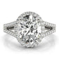 Oval Halo Split Shank Engagement Ring