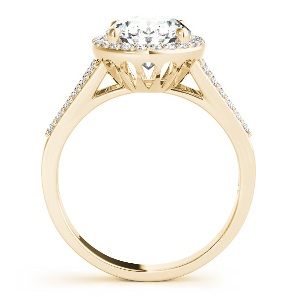 Oval Halo Split Shank Engagement Ring