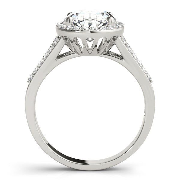 Oval Halo Split Shank Engagement Ring