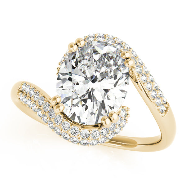 Bypass Double Row Pavé Engagement Rings